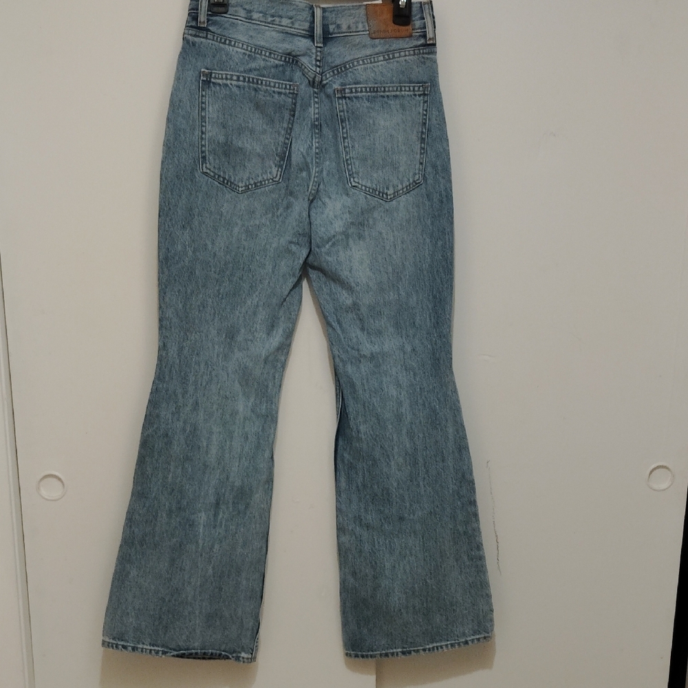 Denim Forum Blue Flare Wide Leg Jeans - Picture 2 of 6